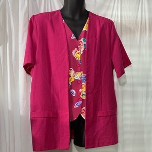 Alfred D short Sleeve Jacket  faux vest attached